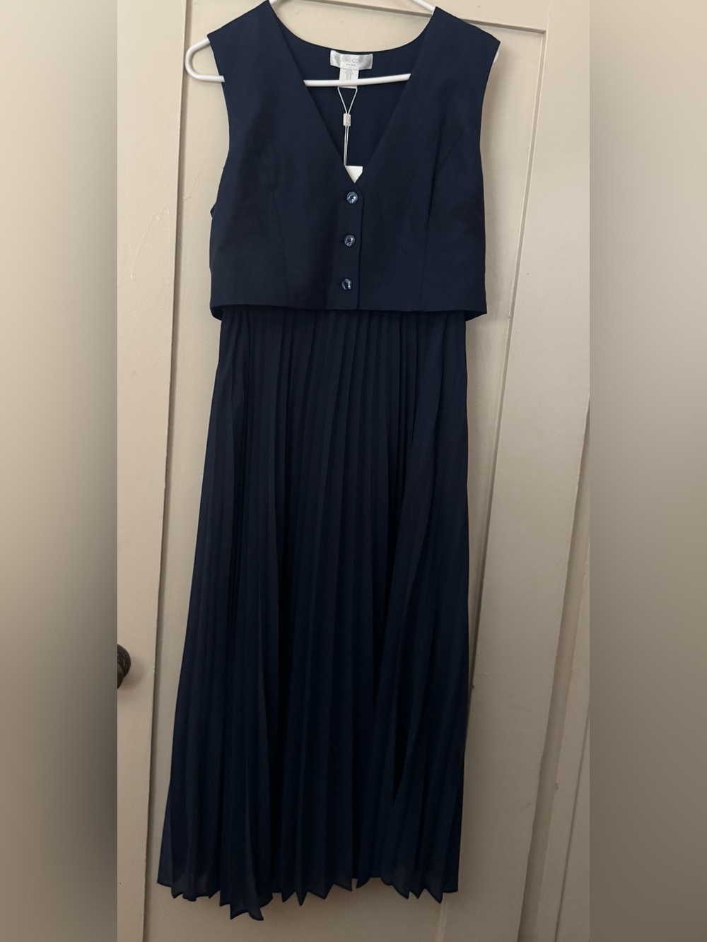 Caroline Constas Deep Navy V-Neck Dress